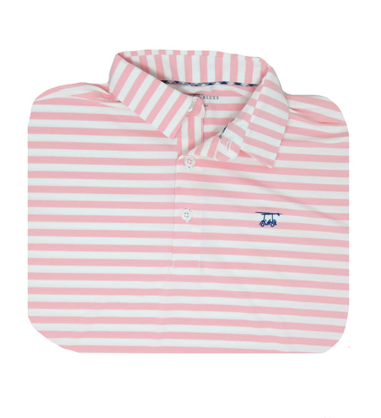 Albatross Polo - Pink / White Wide Stripe