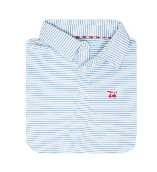 Albatross Polo - Heather Blue/White