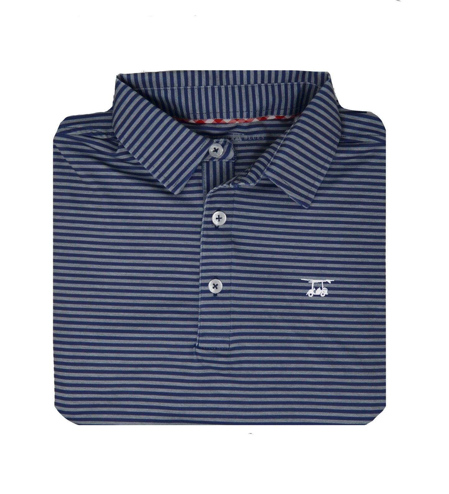 Albatross Polo - Heather Monument w/ Medieval Stripe