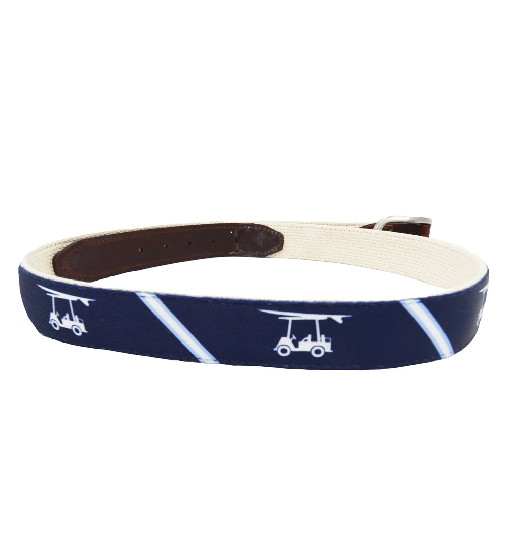 Belt - Golf Cart w/ Diagonal Stripe - Navy