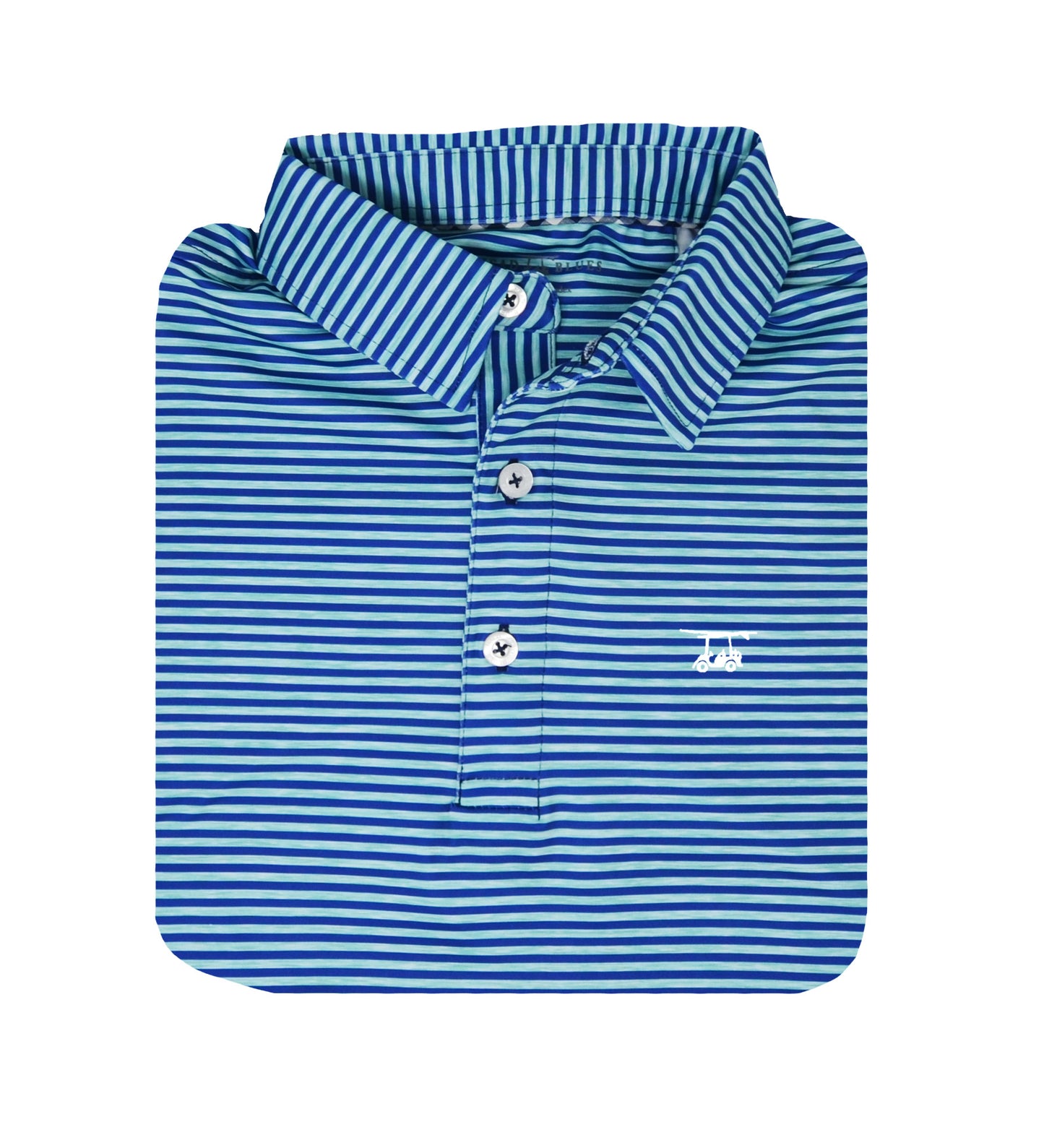 Albatross Polo - Heather Aruba / Royal Blue Stripes