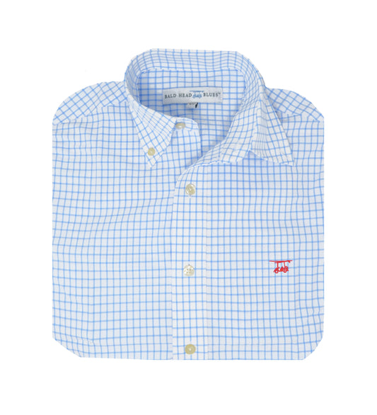 Islander Button Down - White w/ Bell Checks