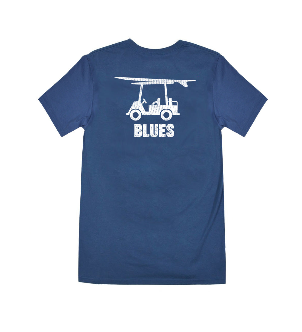 Island Tee - Youth Short Sleeve Blues Logo - Navy