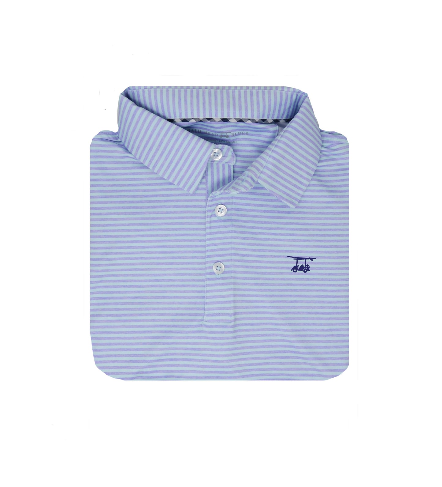 Albatross Youth Polo - Seaglass w/ Heather Lavender Stripes