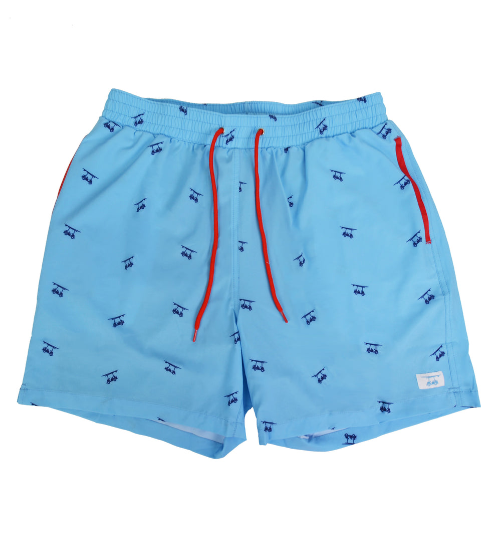 Bell with Navy Golf Carts Swim Trunks