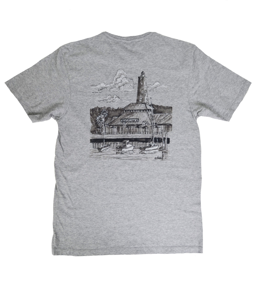 Island Tee - Short Sleeve Ebb and Flow - Heather Grey